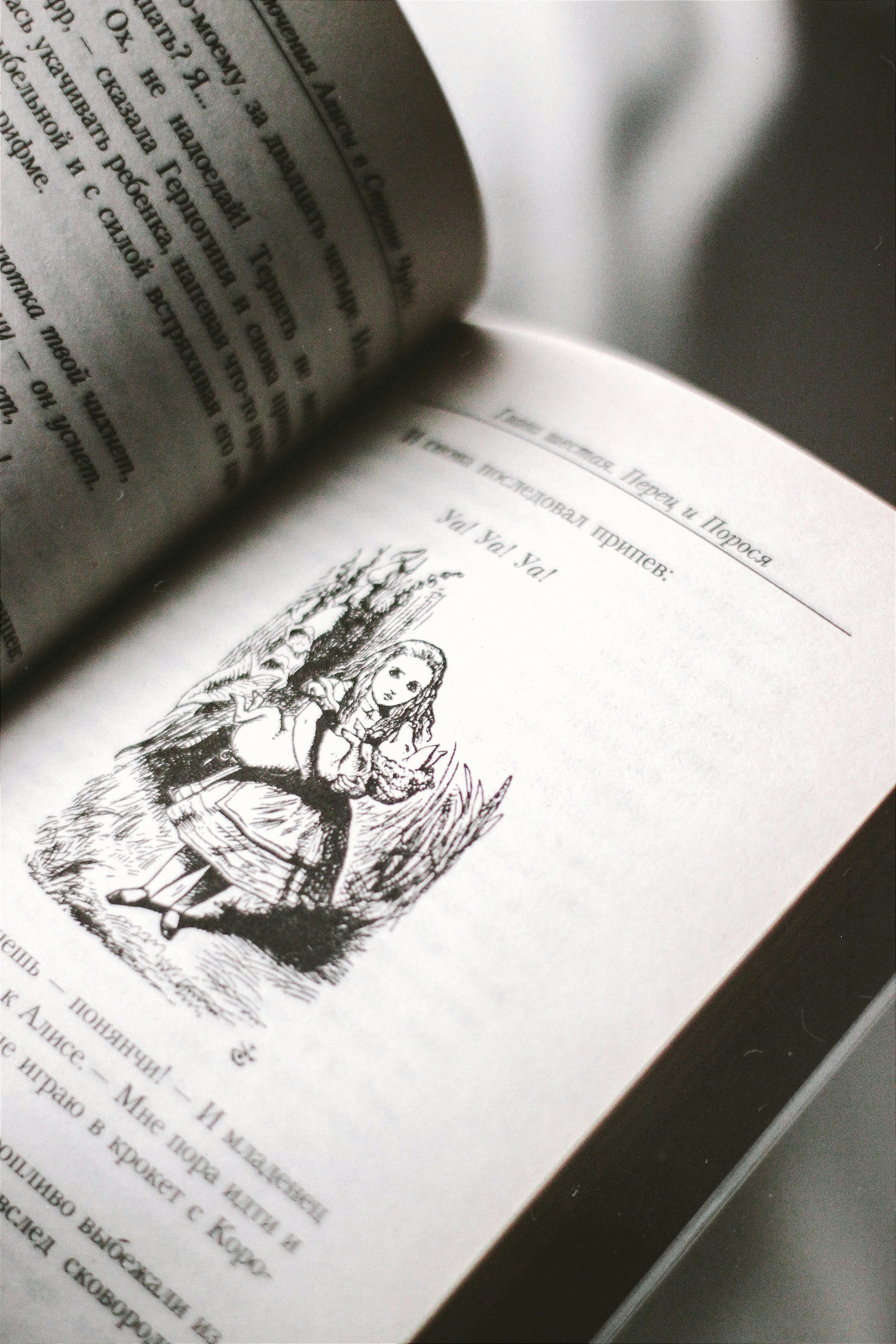 book image of a page from alice in wonderland